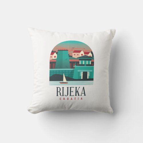 Rijeka Croatia  Throw Pillow