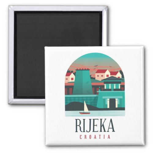 Rijeka Croatia Vintage Minimal Magnet