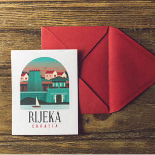 Rijeka Croatia Vintage Travel Magnet Postcard