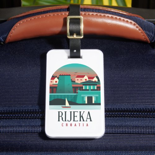 Rijeka Croatia Vintage Travel Minimal  Luggage Tag