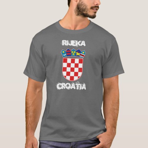 Rijeka Croatia with coat of arms T_Shirt
