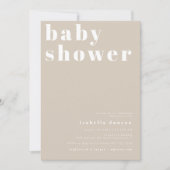 RILEY Bold Boho Beige Cream Modern Baby Shower Invitation (Front)