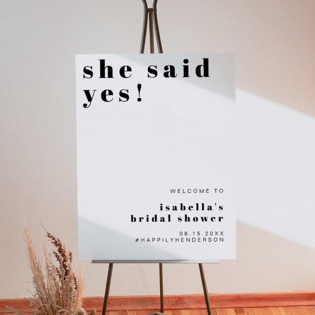 RILEY Bold Boho Contemporary Bridal Shower Welcome Foam Board (Creator Uploaded)