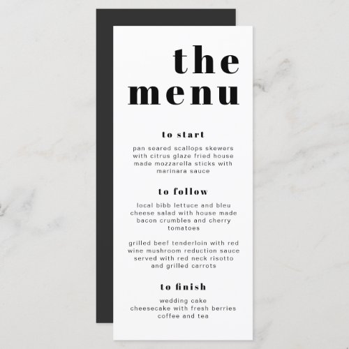 RILEY Bold Modern Retro Long Lets Eat Menu Card