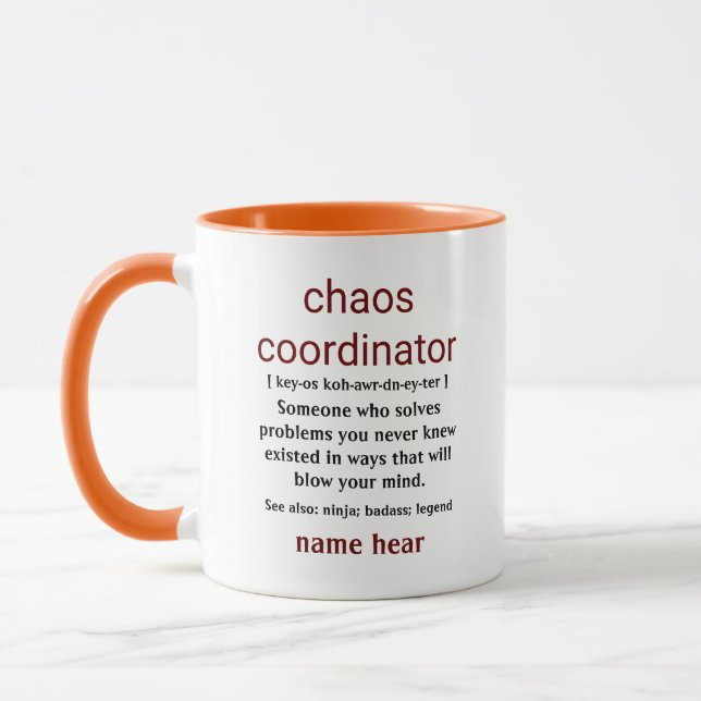 RILEY Chaos Coordinator Definition Office Coworker Mug (Left)