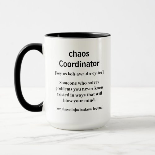 RILEY Chaos Coordinator Definition Office Coworker Mug