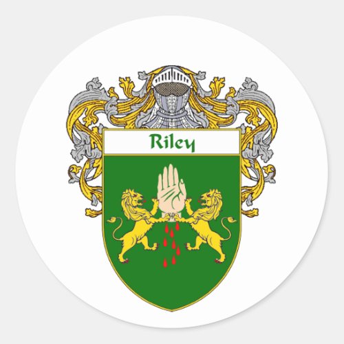 Riley Coat of Arms Mantled Classic Round Sticker