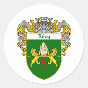 Riley Coat of Arms (Mantled) Classic Round Sticker