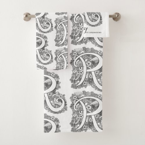 Riley doodle art letter R name meaning towels