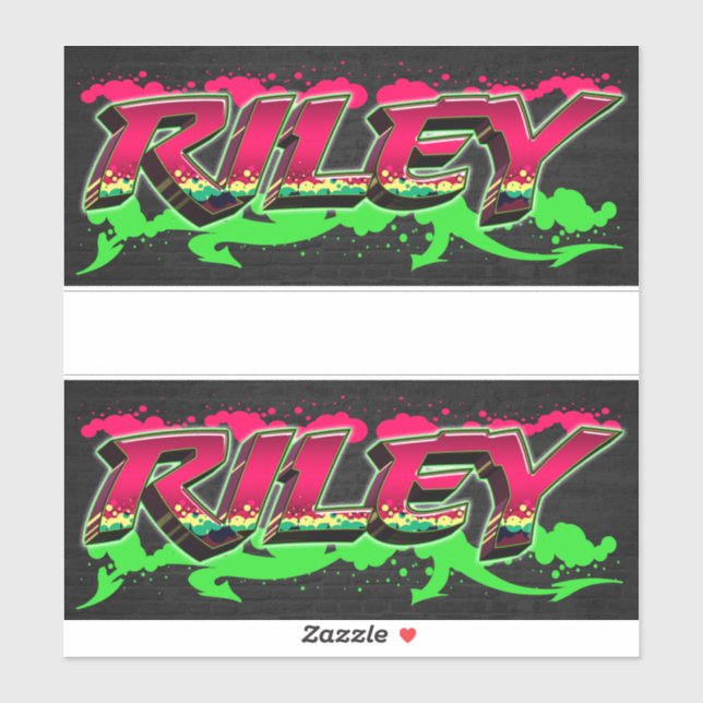 Riley First Name Graffiti Sticker (Sheet)