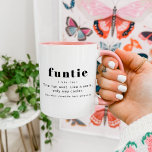 RILEY Modern Cute Funtie Definition Aunt Auntie Mug<br><div class="desc">This ceramic mug features a modern font combination and fun definition of 'funtie'. This coffee cup is the perfect gift for your favorite auntie out there for her birthday,  as a pregnancy announcement or for Christmas.</div>