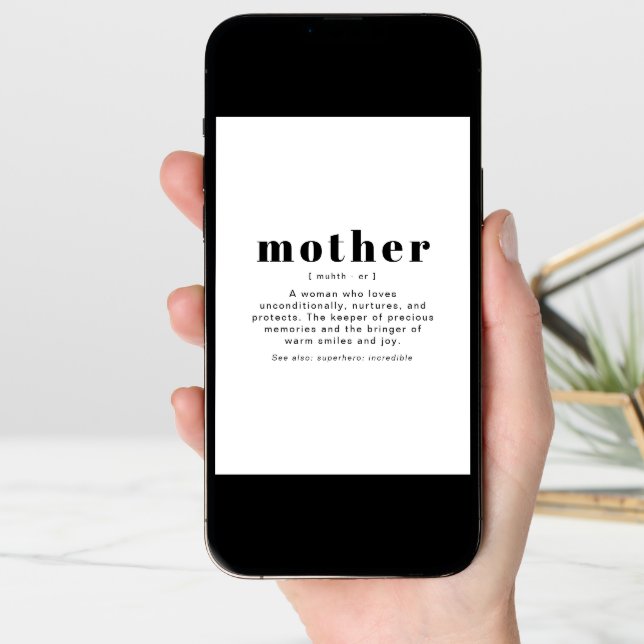 RILEY Modern Cute Mother Definition Mother's Day Card (Front Digital)