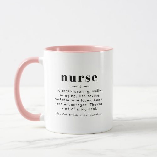 RILEY Modern Cute Nurse Definition Appreciation Mug
