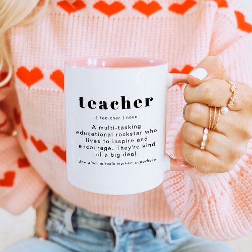 RILEY Modern Cute Teacher Definition Appreciation Mug