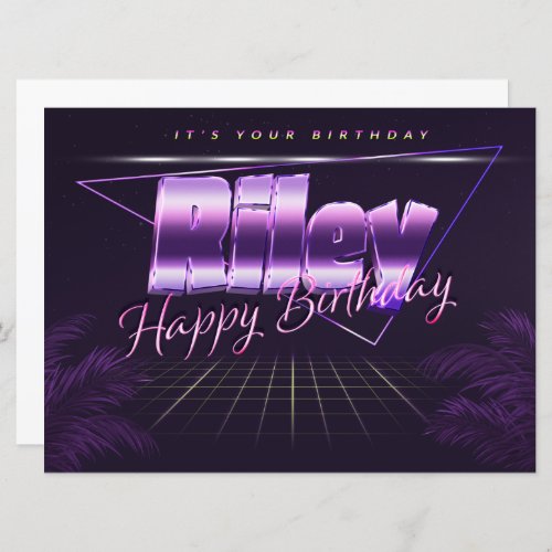 Riley Name First Name pura retro card Birthday