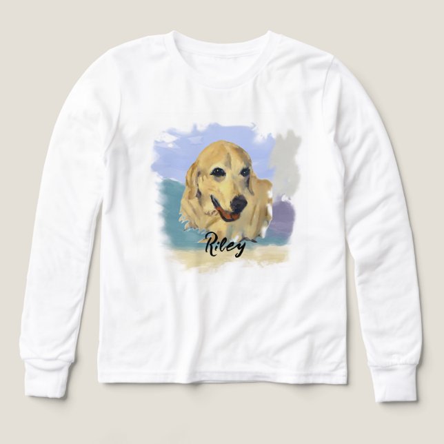 “Riley” – Portrait of a Dog - Personalize Yours Tri-Blend Shirts (Design Front)