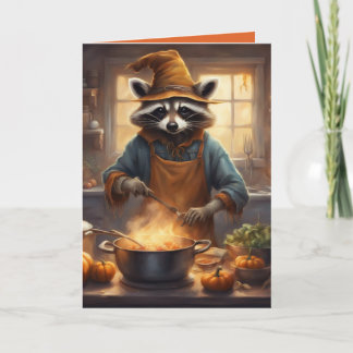 Riley Raccoon Halloween recipe funny Halloween Card
