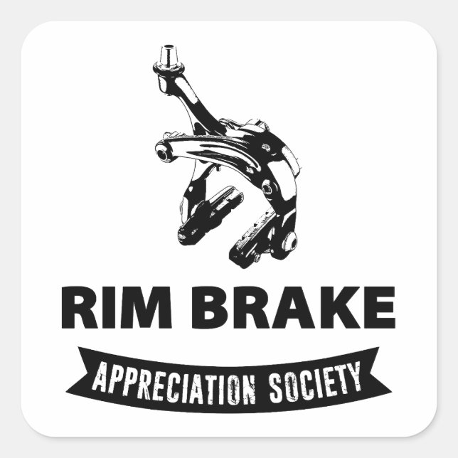 Rim Brake Appreciation Society Square Sticker (Front)