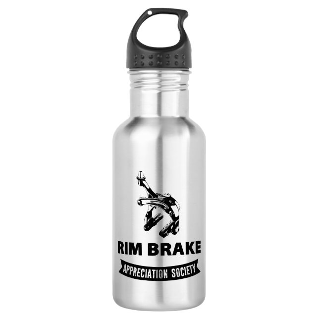 Rim Brake Appreciation Society Stainless Steel Water Bottle (Front)