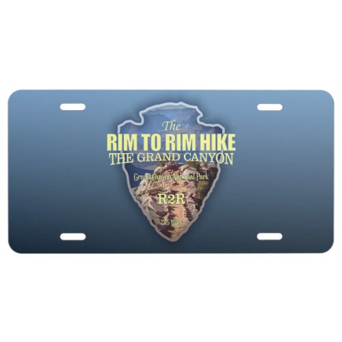 Rim to Rim arrowhead License Plate