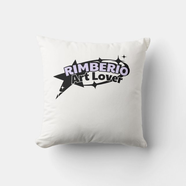 Rimberio Art Lover Logo Throw Pillow (Front)