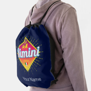 Rimini Emilia-Romagna Italy Retro Sunset Vintage Drawstring Bag