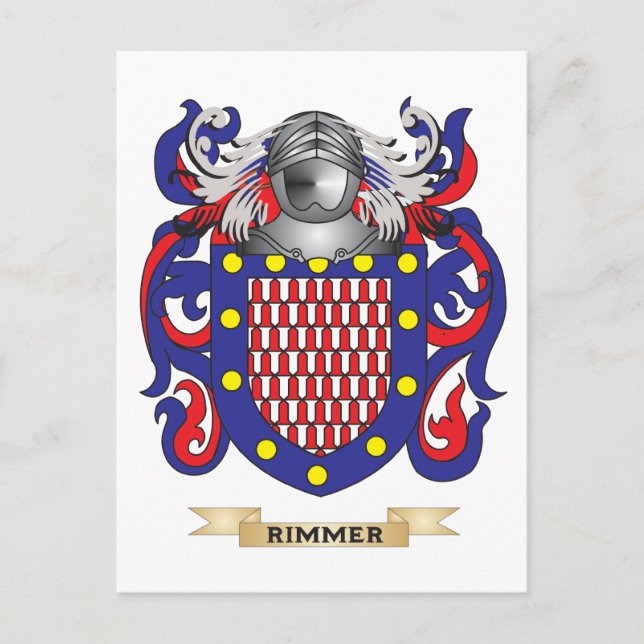 Rimmer Coat of Arms (Family Crest) Postcard (Front)