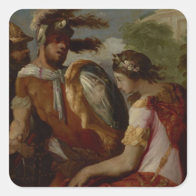 Rinaldo and the Mirror-Shield, c.1650-55 Square Sticker (Front)