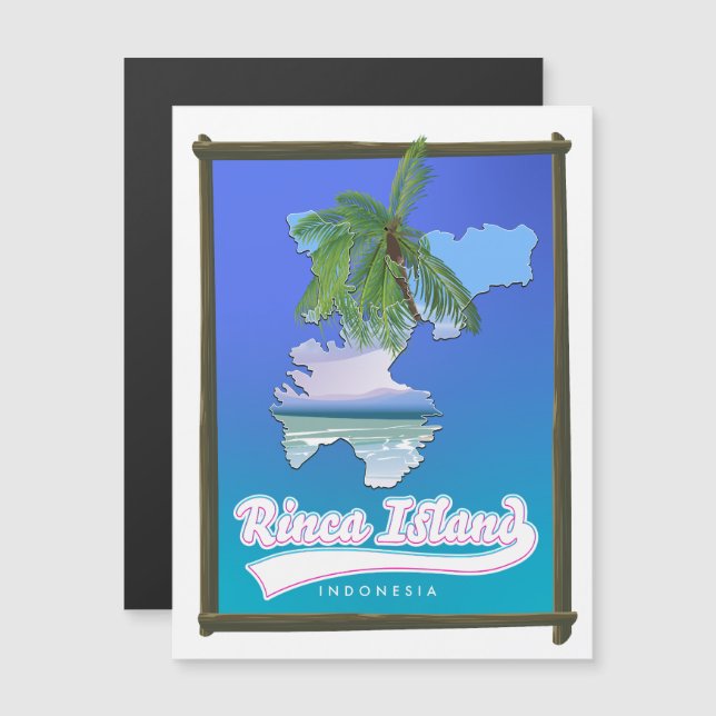 Rinca island Indonesia travel map (Front/Back)