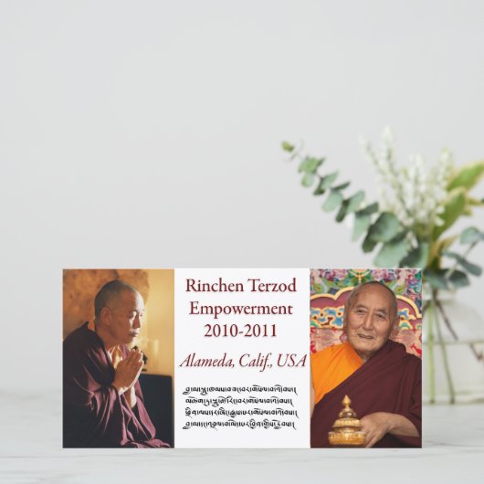 Rinchen Terzod Empowerment Card (Standing Front)