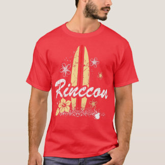 Rincon California Beach With Surfboard Distressed T-Shirt