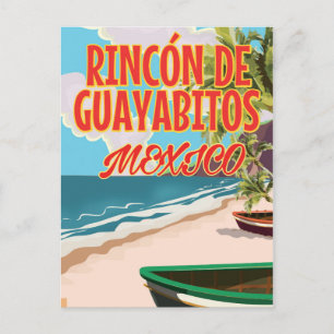 Rincón de Guayabitos Beach Mexico travel poster Postcard