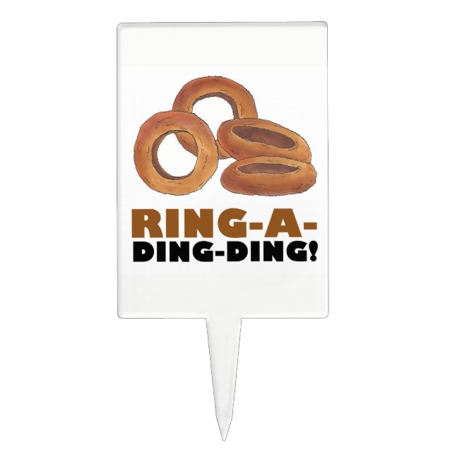 Ring-a-Ding-Ding Bride Engagement Bachelorette Cake Topper (Front)