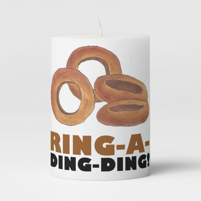 Ring-a-Ding-Ding Bride Engagement Bachelorette Pillar Candle (Front)