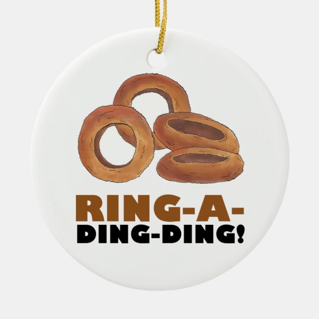 Ring-a-Ding-Ding Engagement Bridal Shower Wedding Ceramic Ornament (Front)