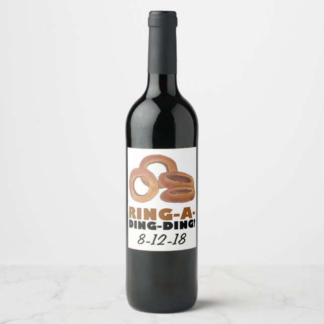 Ring-a-Ding-Ding Engagement Wedding Bridal Shower Wine Label (Front)
