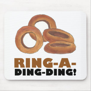 Ring-a-Ding-Ding Fried Onion Rings Junk Fast Food Mouse Pad