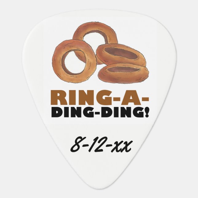 Ring-a-Ding-Ding Funny Foodie Wedding Favor Gift Guitar Pick (Front)