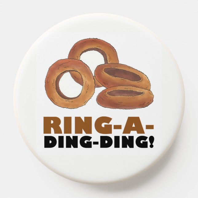 Ring-a-Ding-Ding Funny Onion Rings Food Puns Chef PopSocket (Popsocket)