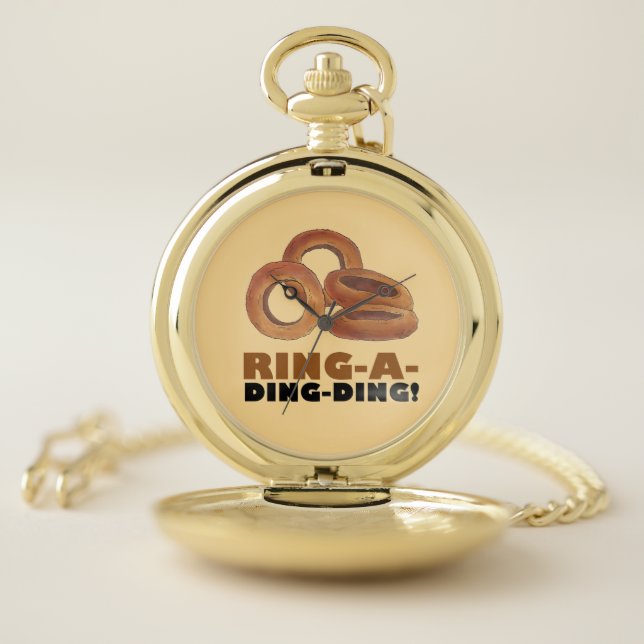 Ring-a-Ding-Ding Groom Wedding Engagement Congrats Pocket Watch (Inside)