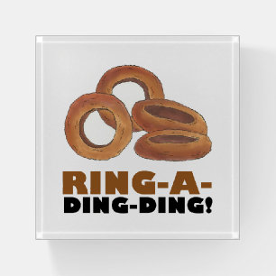 Ring a Ding Ding Onion Rings Fast Food Paperweight