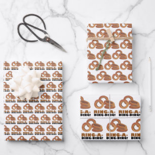 RING A DING DING Onion Rings Funny Foodie Wedding Wrapping Paper Sheets