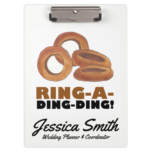 Ring-a-Ding-Ding Personalized Wedding Planner Gift Clipboard (Front)
