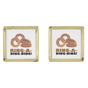 Ring-a-Ding-Ding Wedding Groom Onion Rings Funny Cufflinks