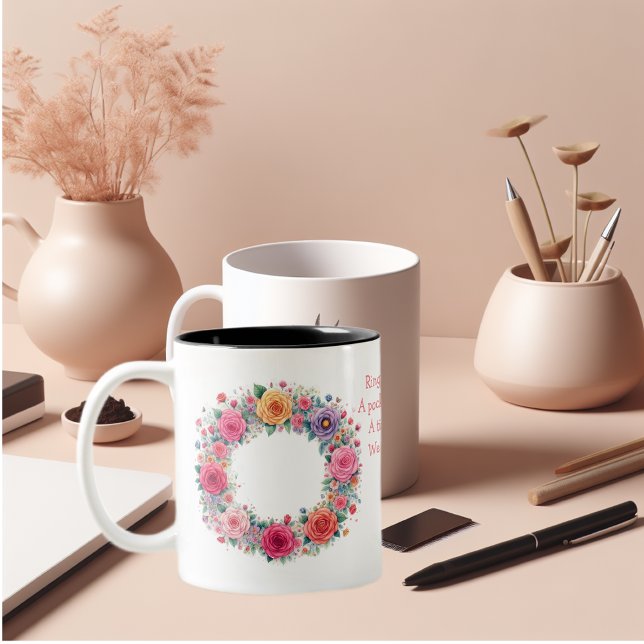 Ring a Ring O roses Two-Tone Coffee Mug ("Ring a Ring O Roses" modern coffee mug.)