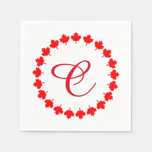 Ring Around Canada Day Party Paper Napkins