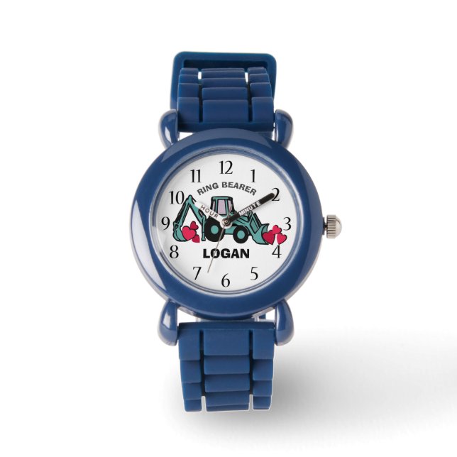 Ring Bearer Backhoe and Hearts Watch (Front)