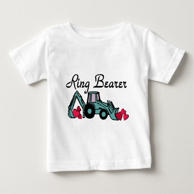 Ring Bearer Backhoe Baby T-Shirt (Front)