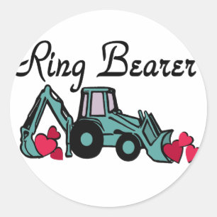 Ring Bearer Backhoe Classic Round Sticker