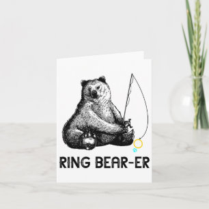 Ring Bearer Bear Fishing Wedding Party Security Ri Card